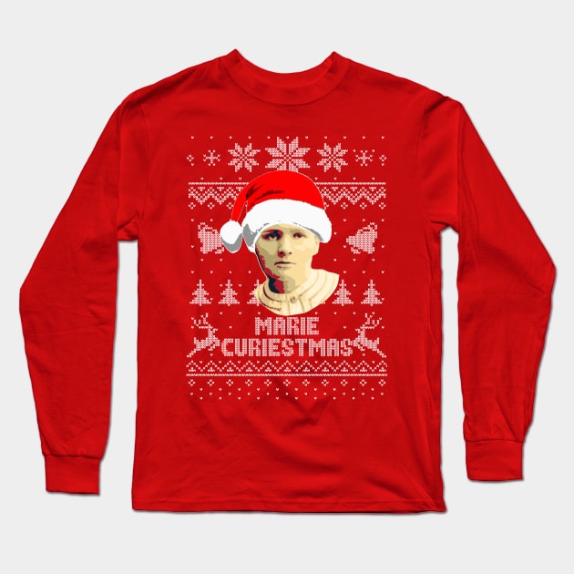 Marie Curiestmas Long Sleeve T-Shirt by Nerd_art